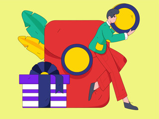 Internet financial management investment flat vector concept operation hand drawn illustration
