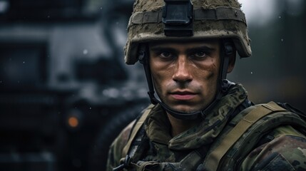 A soldier in a special military uniform - obrazy, fototapety, plakaty