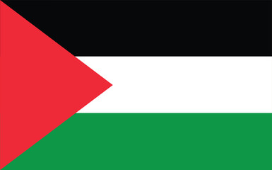 Palestine national official flag symbol, banner vector illustration.