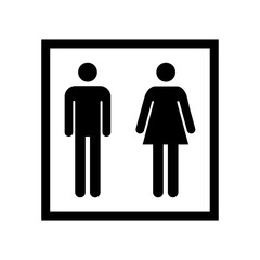 Restroom women and men wc symbol, flat web button, toilet vector illustration information
