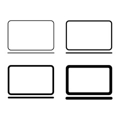 Set of laptop flat web icon, notebook computer technology symbol , blank display vector illustration
