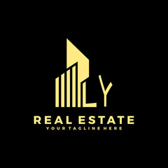 LY Initials Real Estate Logo Vector Art  Icons  and Graphics
