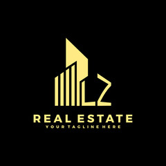 LZ Initials Real Estate Logo Vector Art  Icons  and Graphics - obrazy, fototapety, plakaty