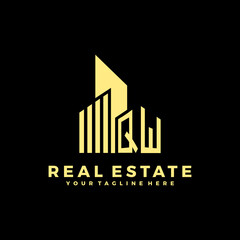 QW Initials Real Estate Logo Vector Art  Icons  and Graphics