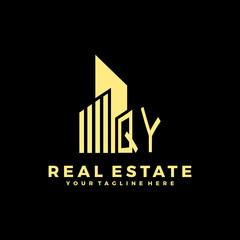 QY Initials Real Estate Logo Vector Art  Icons  and Graphics