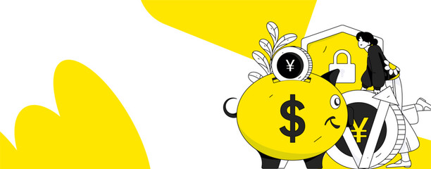 Internet financial management investment flat vector concept operation hand drawn illustration
