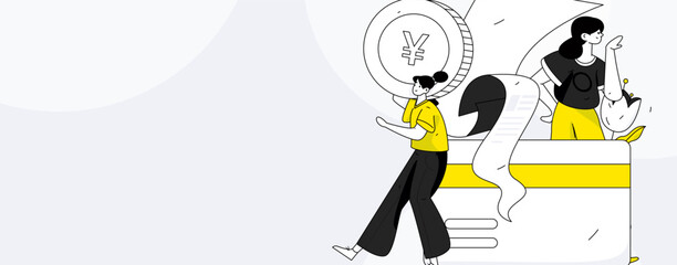 Internet financial management investment flat vector concept operation hand drawn illustration
