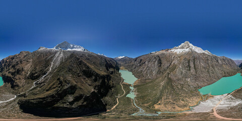 Aerial view of the Llanganuco Lagoon, Ancash.