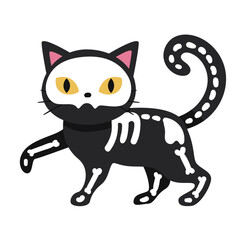 Black Halloween Cat Vector 