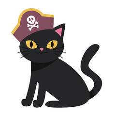 Black Halloween Cat Vector 