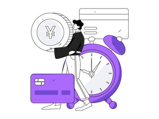 Internet financial management investment flat vector concept operation hand drawn illustration
