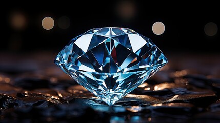 Large blue diamond on black background