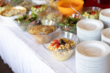 Delicious salad buffet at a wedding reception