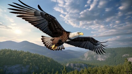 Fototapeta premium Eagle soaring in the sky
