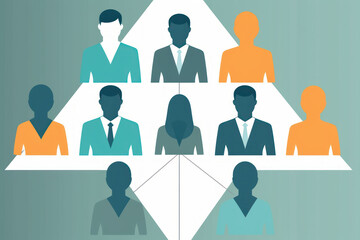 Business people diagram with hierarchical structure