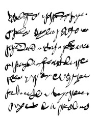 Abstract text. Imitation of a very old handwriting of an unknown language.