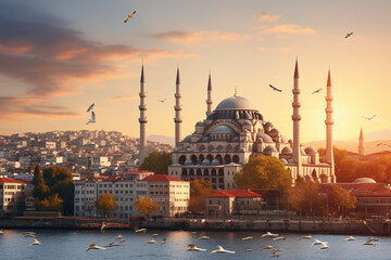 blue mosque city - Powered by Adobe