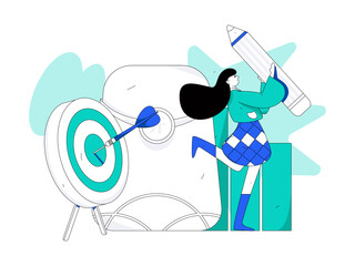 Use red envelopes to attract new customers and promote activity. Flat vector character concept illustration
