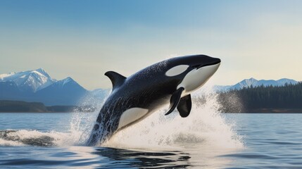 Naklejka premium Killer Whale Breach