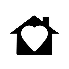 vector icon of house with heart