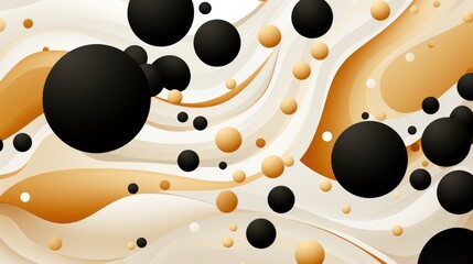 An abstract background with black and gold bubbles. AI image.