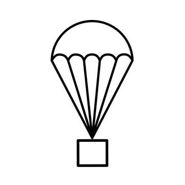 parachute icon vector with line design