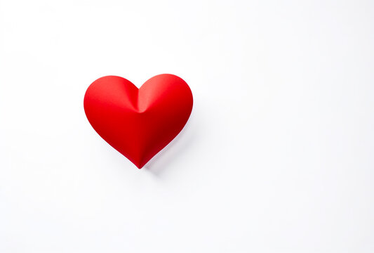 Modern red icon heart on white background, For wedding photos, wedding cards valentine's day card or web design and web background. Generative ai