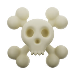 premium bone skull hallowen icon 3d rendering on isolated background
