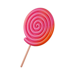 premium candy lolipop hallowen icon  3d rendering on isolated backround