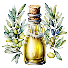 Oliwa z oliwek ilustracja - obrazy, fototapety, plakaty