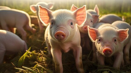 Piglets at the domestic farm