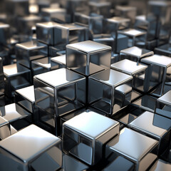 silver cubes different textures