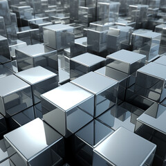 silver cubes different textures