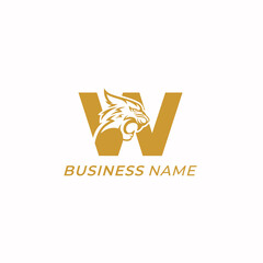 design logo combine letter W and head tiger