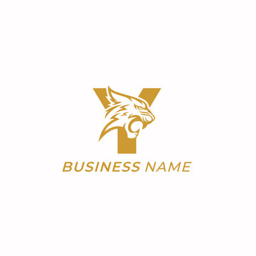 design logo creative tiger and letter Y