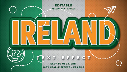 ireland editable text effect with modern and simple style