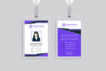 Obraz premium Clean professional id card template