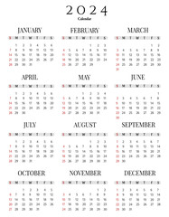 printable complete 2024 calendar