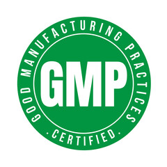 GMP good manufacturing practice certified symbol icon  - obrazy, fototapety, plakaty