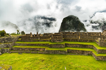machu picchu panorama with the mountains behind. This is other view of the ruins of Machu Picchu...