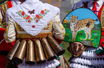 Peliqueiro. Traditional mask of the carnival of Campobecerros, Ourense. Galicia, Spain.