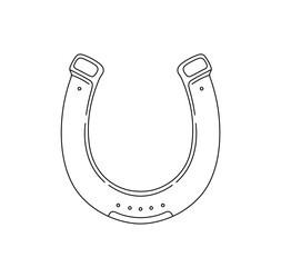 Vector isolated one single simple symmetrical horseshoe colorless black and white contour line easy drawing