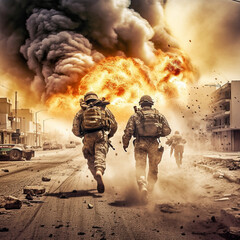 soldiers on the battlefield