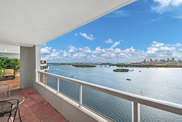 Fototapeta na wymiar View from apartment condo in Miami Beach Florida