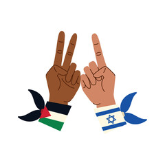 palestine and israel flags in handbands
