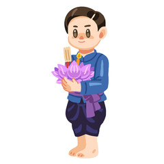 Thai boy loy Krathong