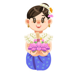 Thai girl loy Krathong