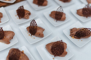 Delicious dessert buffet at a wedding reception