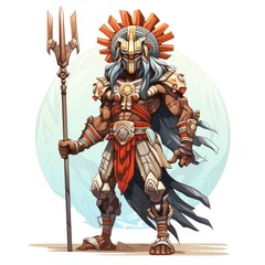 Fototapeta premium Ancient warrior character from a forgotten civilization