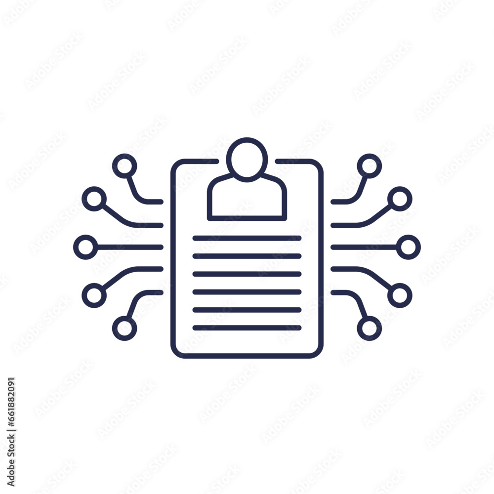 Poster collect user data line icon